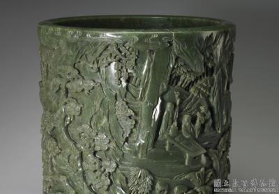 图片[4]-Jade Brush Holder with six-hermit motif, Qianlong Reign, Qing dynasty-China Archive